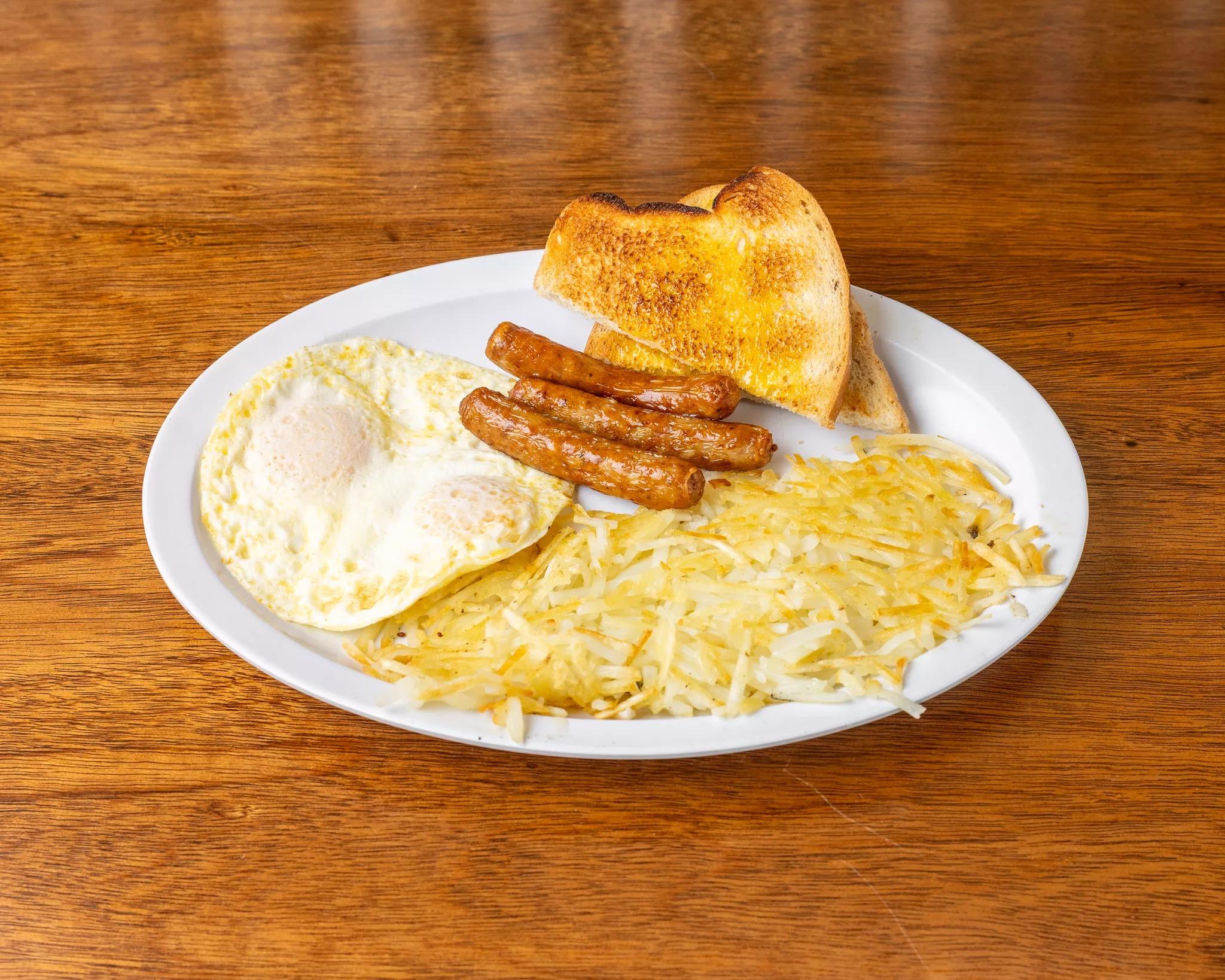 Two Eggs Any Style with Link Sausage.