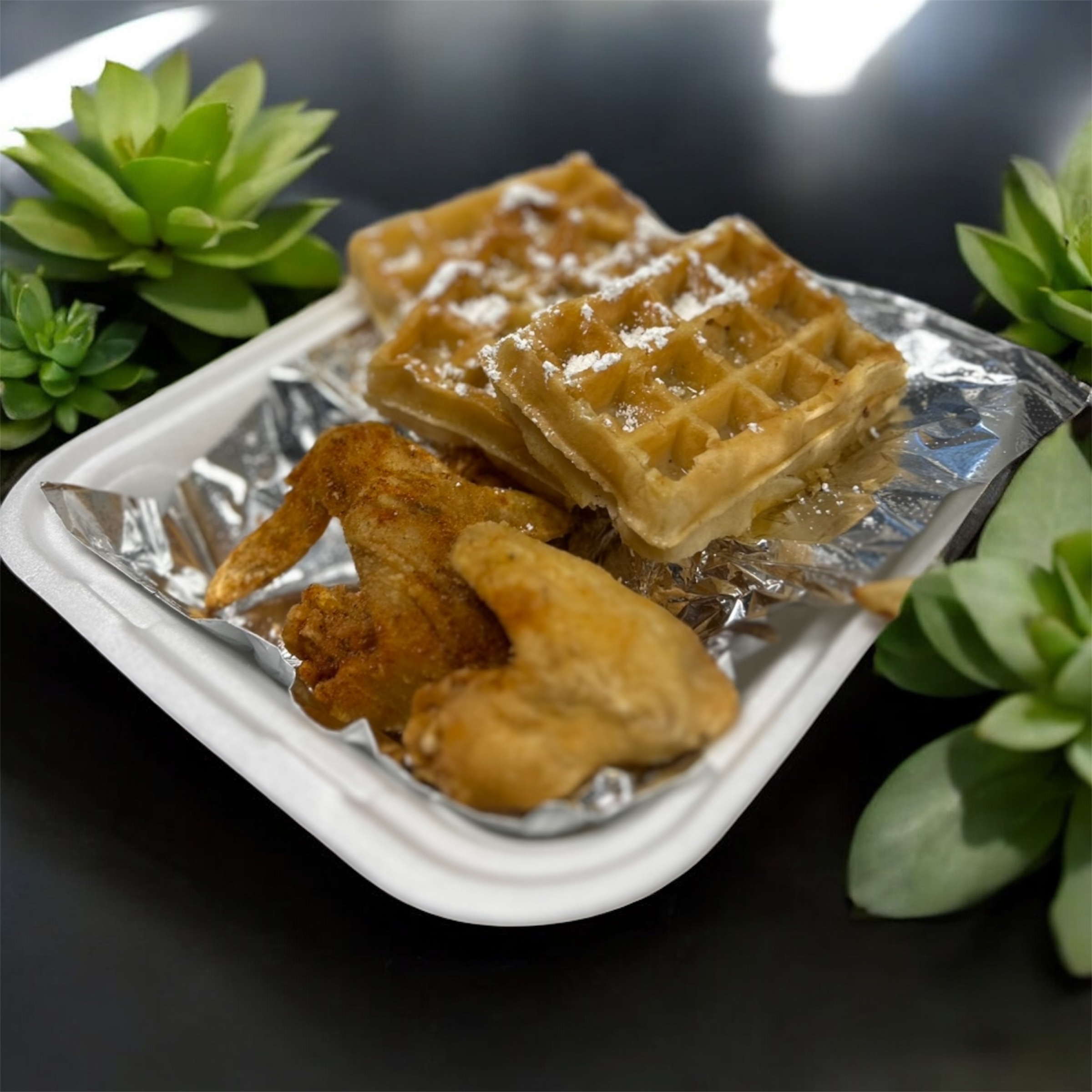 Chicken & Waffles (3 Whole Wings).