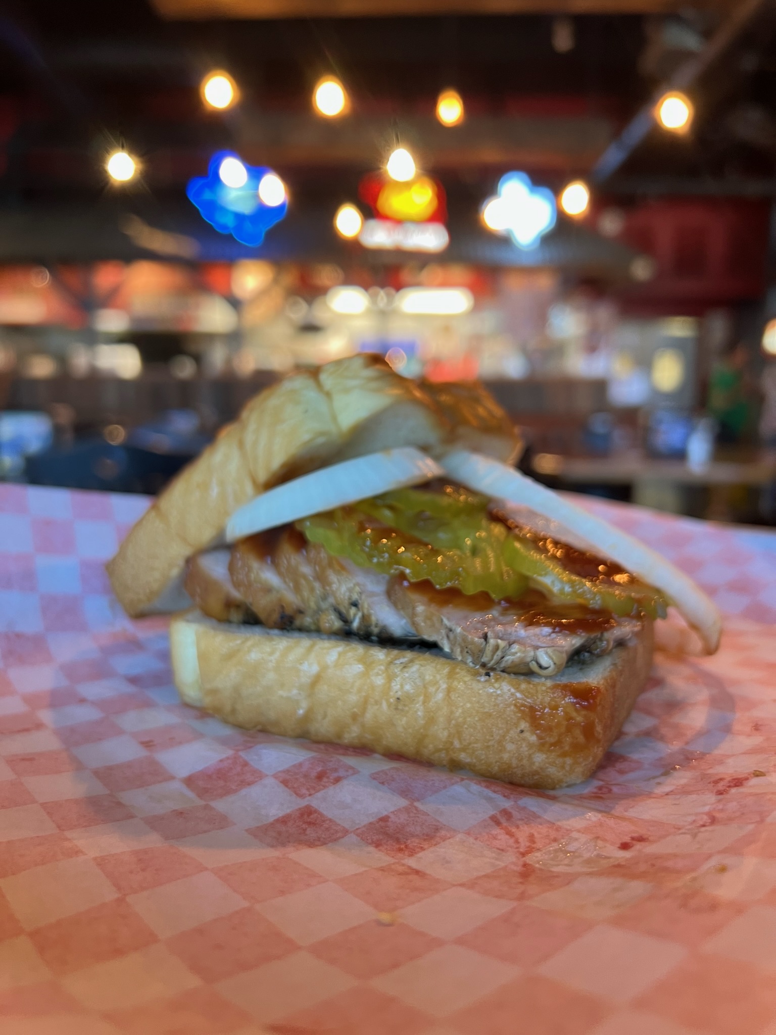 Pork Rib Sandwich.
