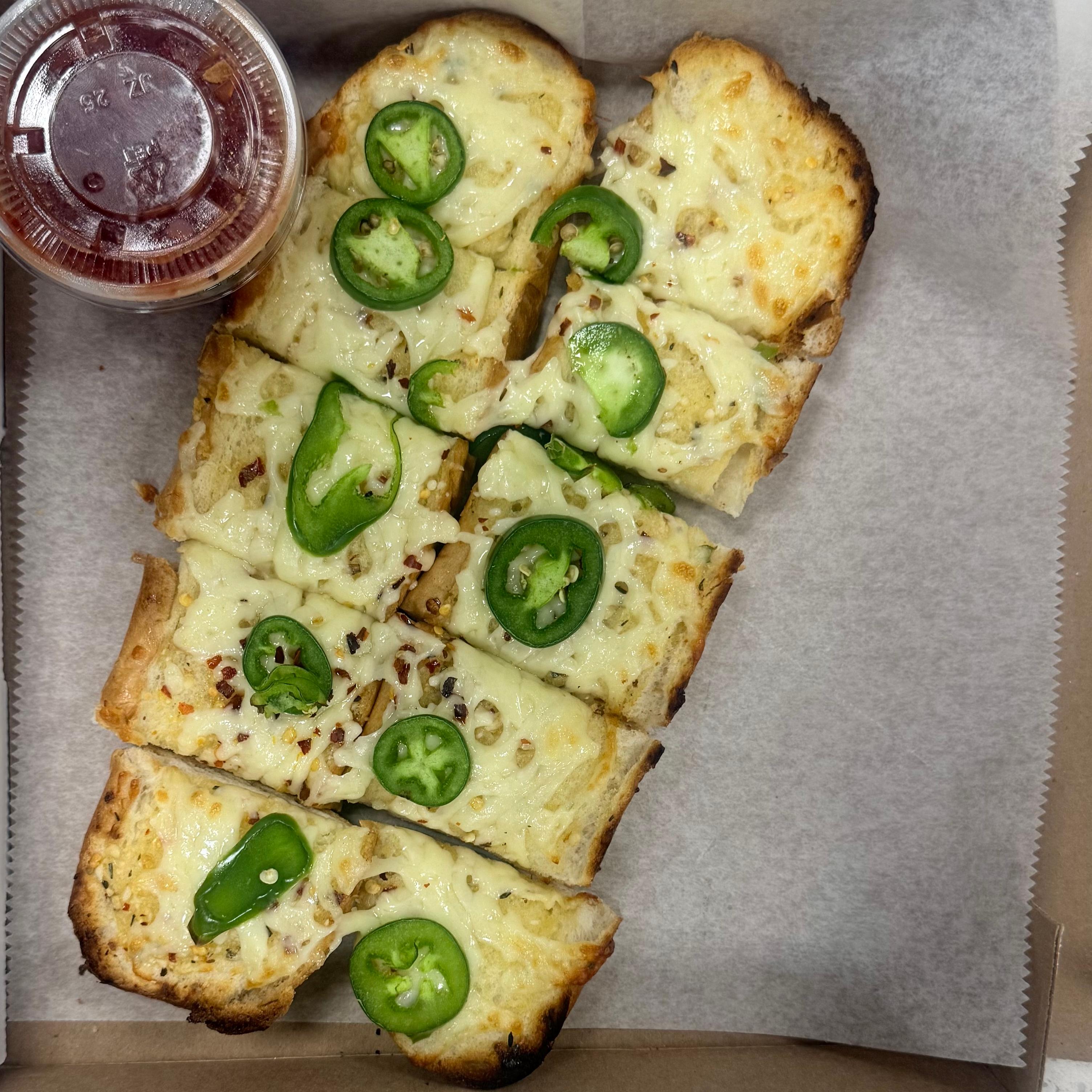 Garlic Bread W. Jalapeno & Cheese.