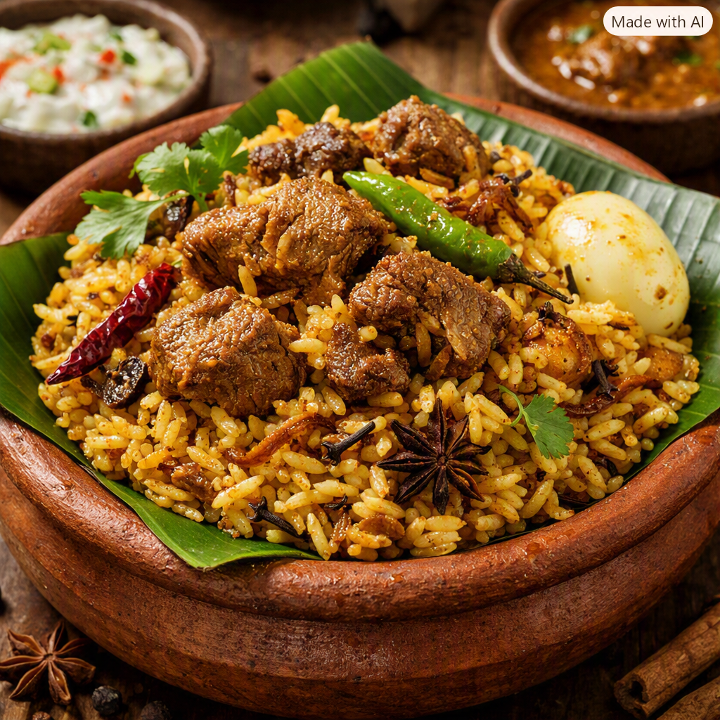 Thalapakattu Goat Biryani.