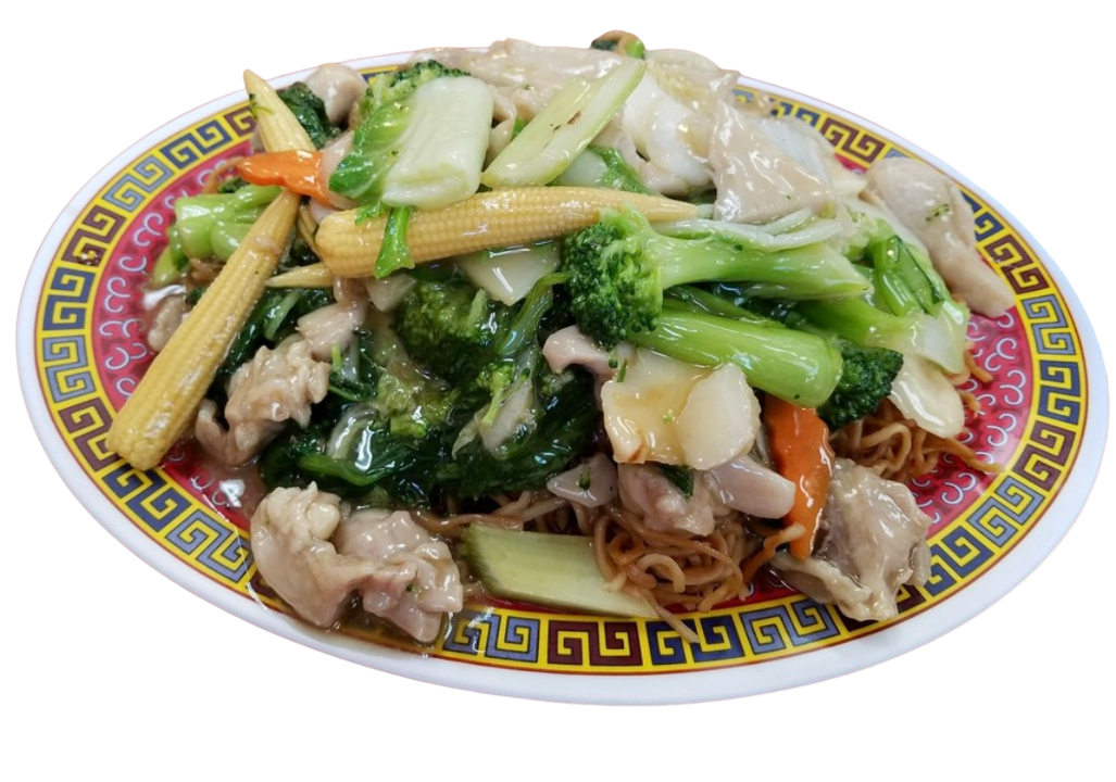 鸡球炒面 146.Boneless Chicken Chow Mein.