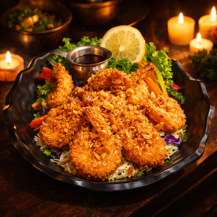 Garlic Prawns.
