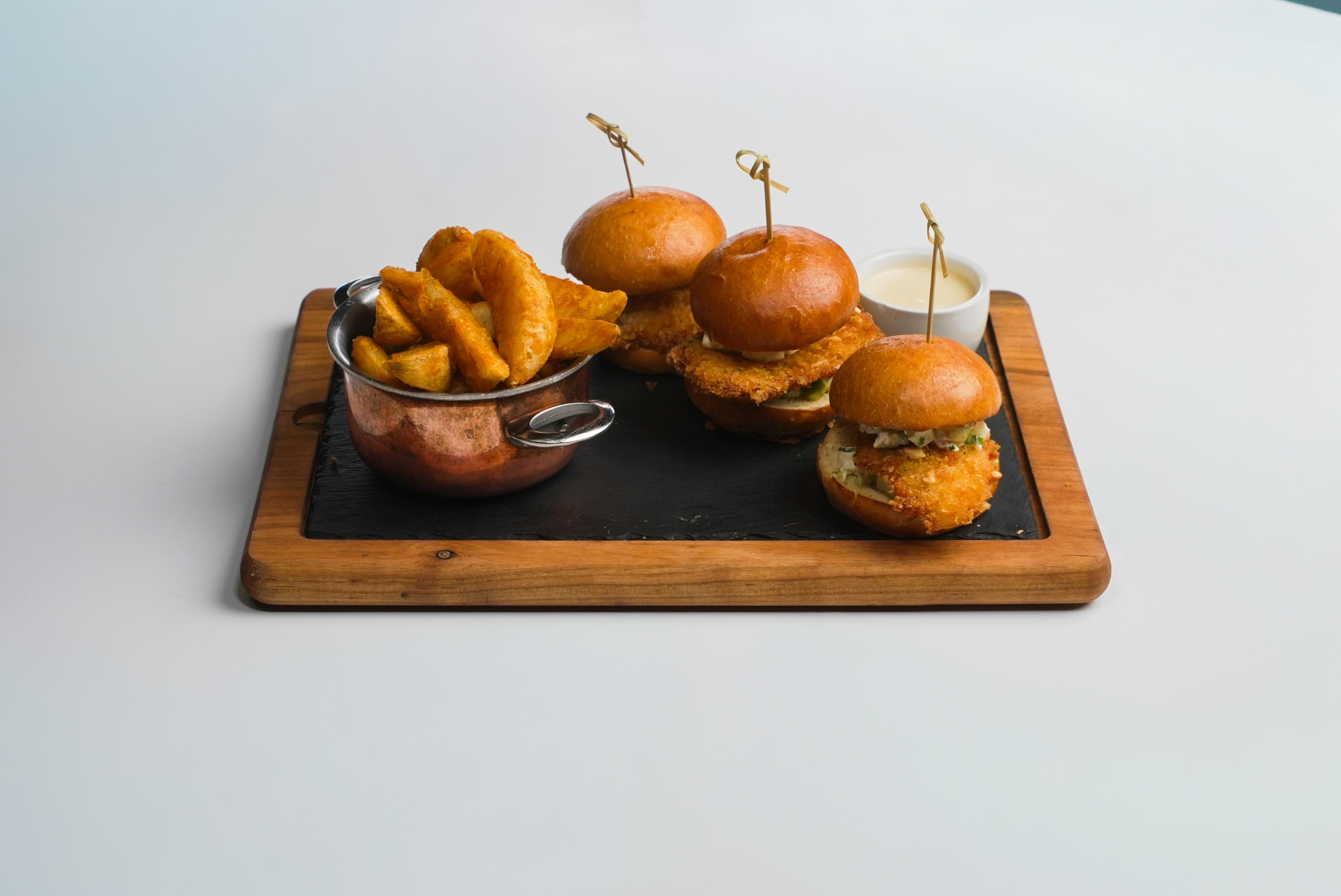 Fried Chicken Sliders.