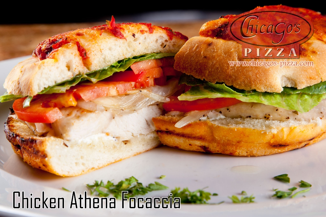 Chicken Athena Focaccia.