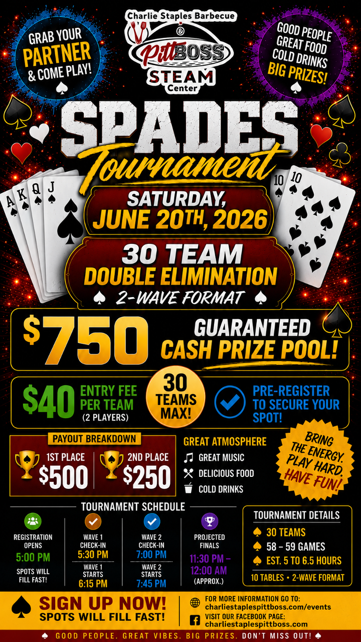 Spades Tournament - One Team.