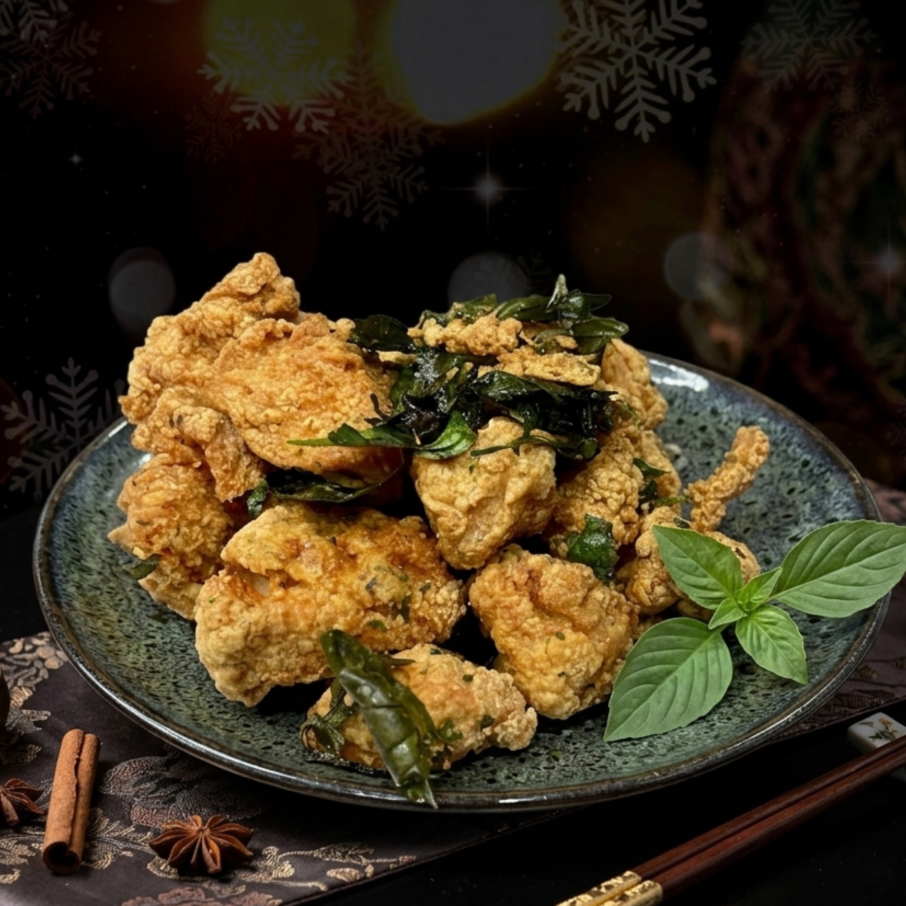 Five Spices Popcorn Chicken.