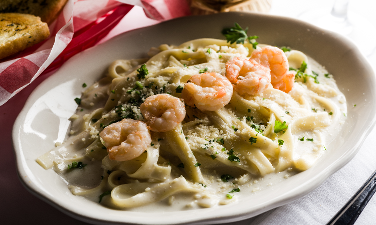Shrimp Fettuccine Alfredo.