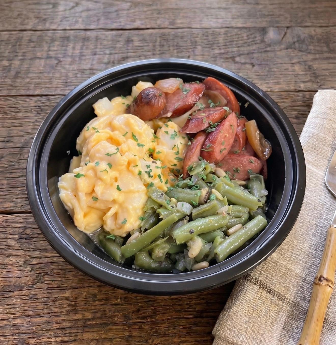Smoked Sausage & Mac Bowl.
