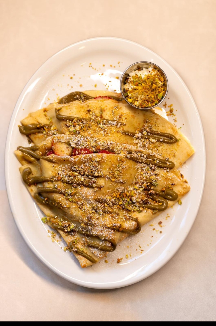 Pistachio Crepes.
