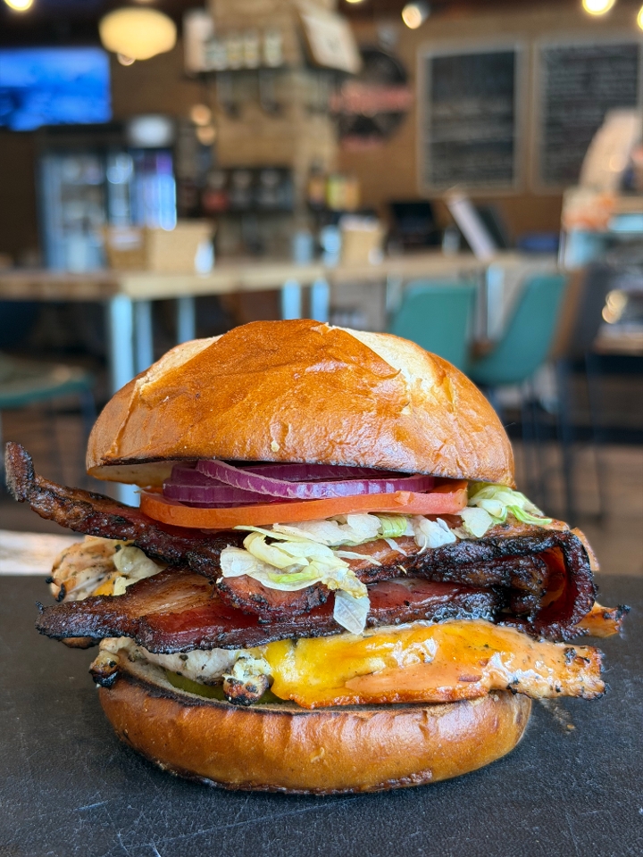 BBQ Grilled Chicken Club Sandwich.