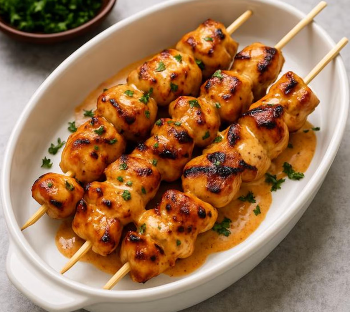 Spicy Chicken Shish Kebab.