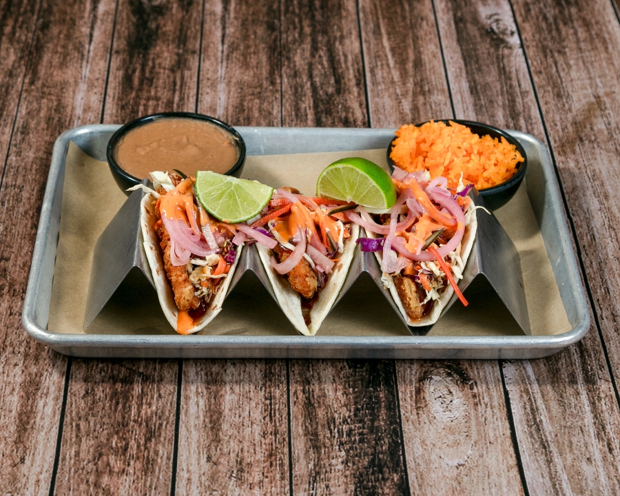 Mexican Seasoned Fried Chicken Taco.