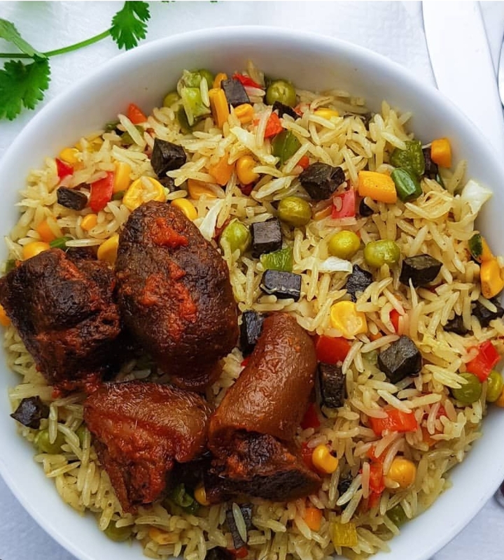 FRIED RICE WITH BEEF.