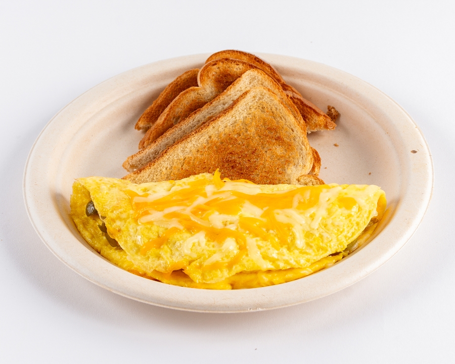 Veggie Omelet  with Toast.