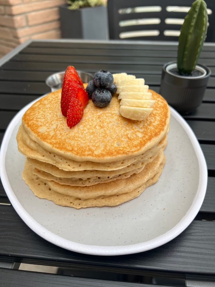 Half Stack Protein Granola Pancakes (2) 1 Fruit.