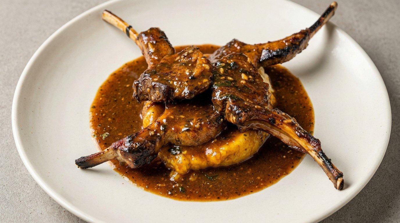 Lamb Chops Portabella Appetizer.