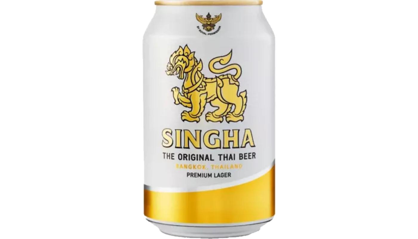 Singha beer can (Thai).