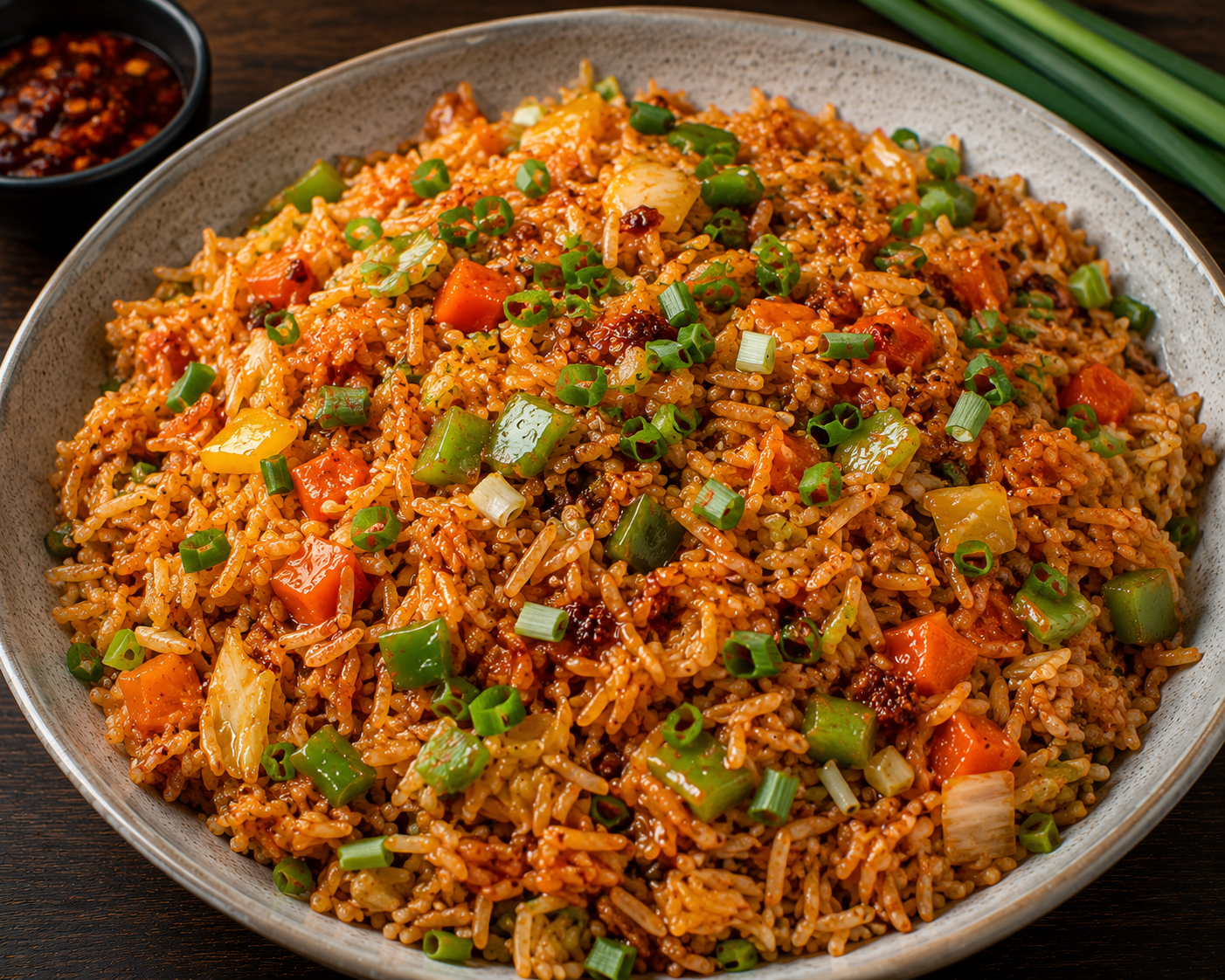 Veg Schezwan Fried Rice.