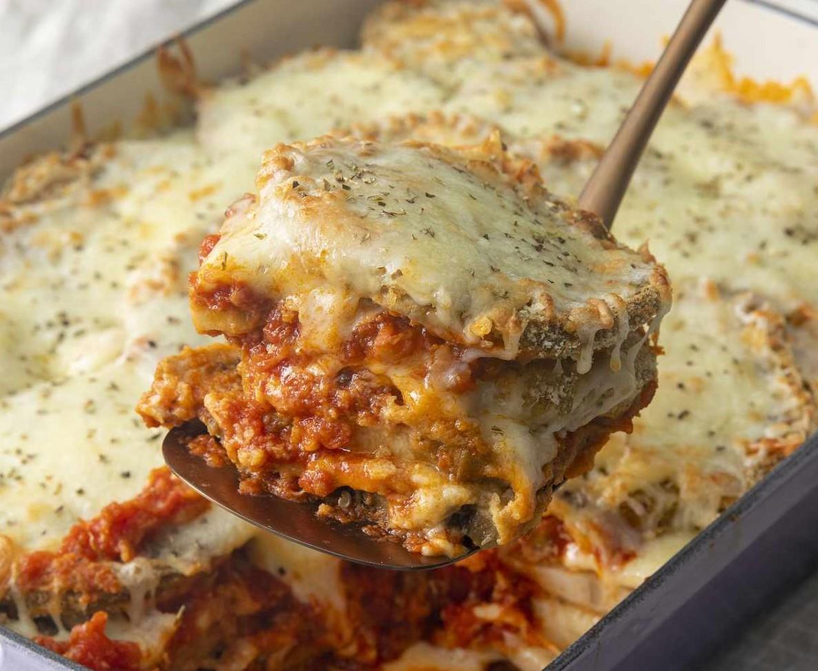 Eggplant Parmesan Catering Tray.