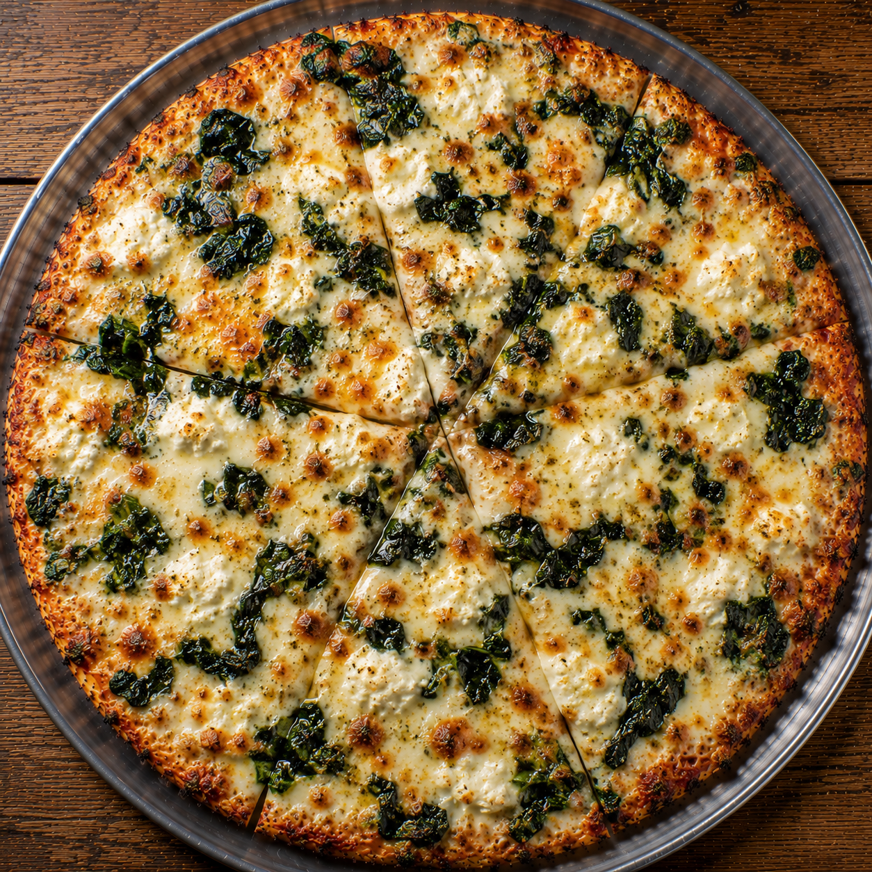 Bianca with Spinach & Cheese Pizza - O.