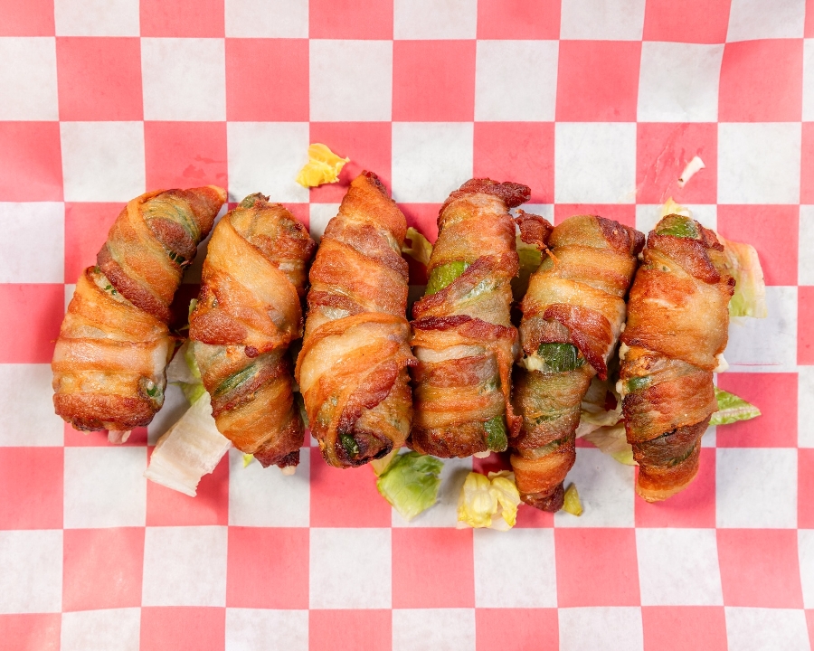 Bacon Wrapped Poppers.