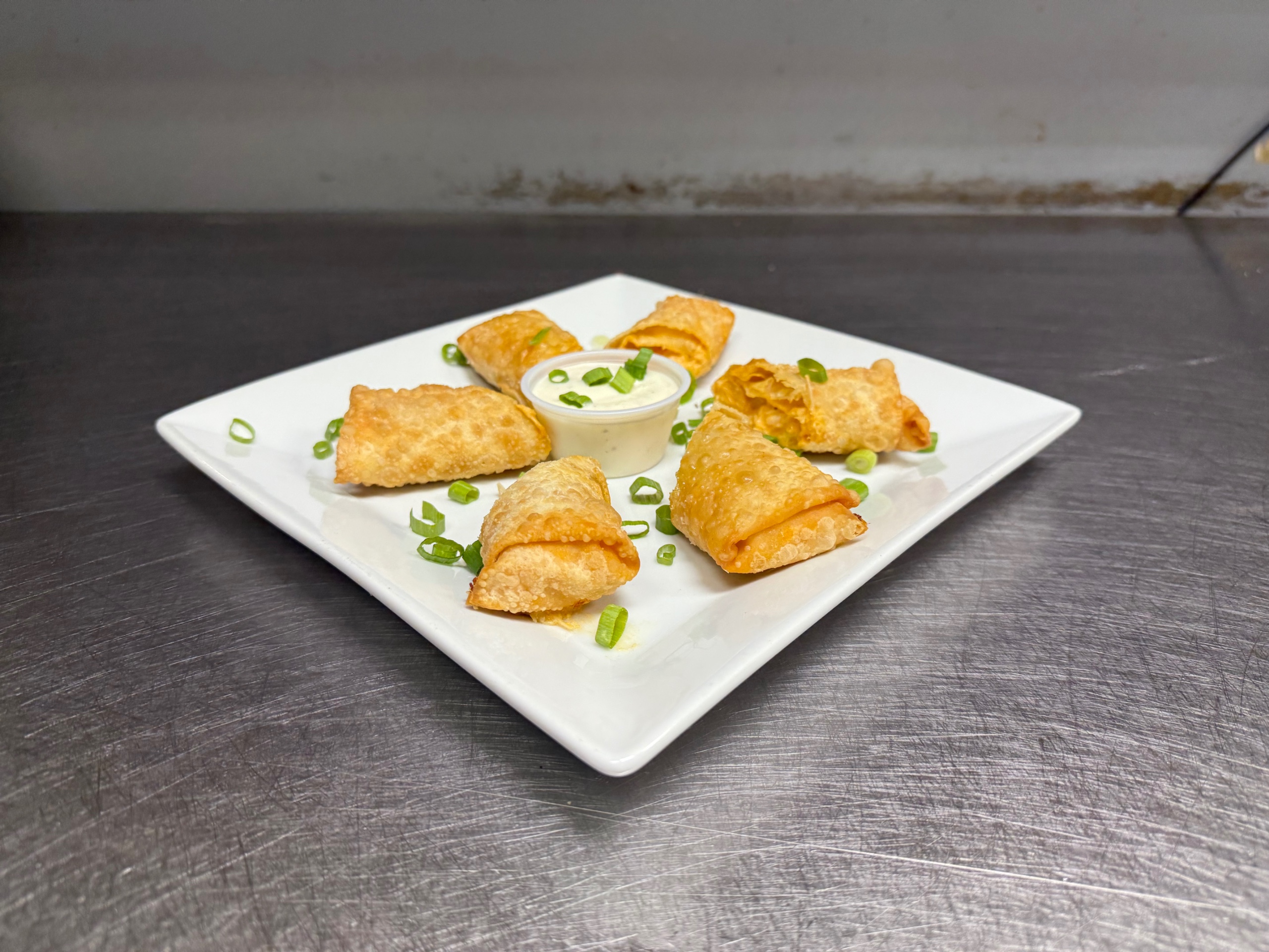 Buffalo Chicken Egg Rolls.