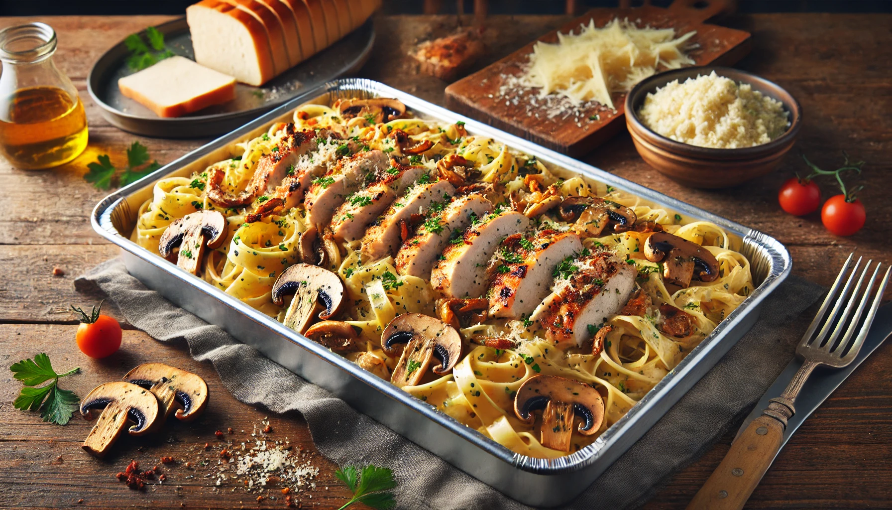Chicken Mushroom Tray (12-15 servings).