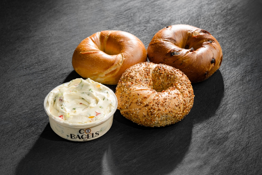 3 Bagels + 1/2 lb Schmear.