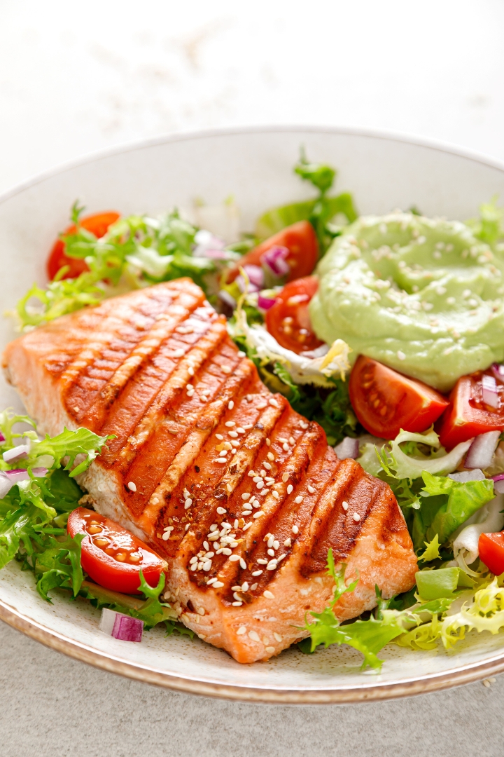 Grilled Salom Salad.