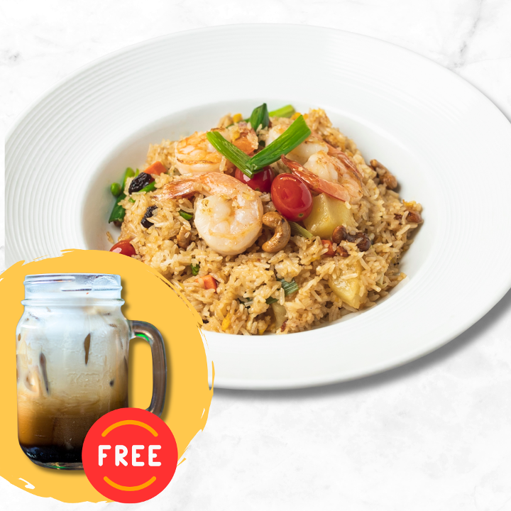 Pineapple Fried Rice (with FREE Thai Iced Coffee).