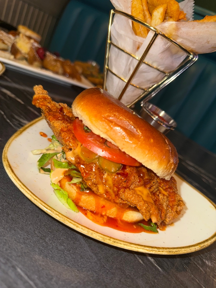 HOT HONEY CATFISH SANDWICH.