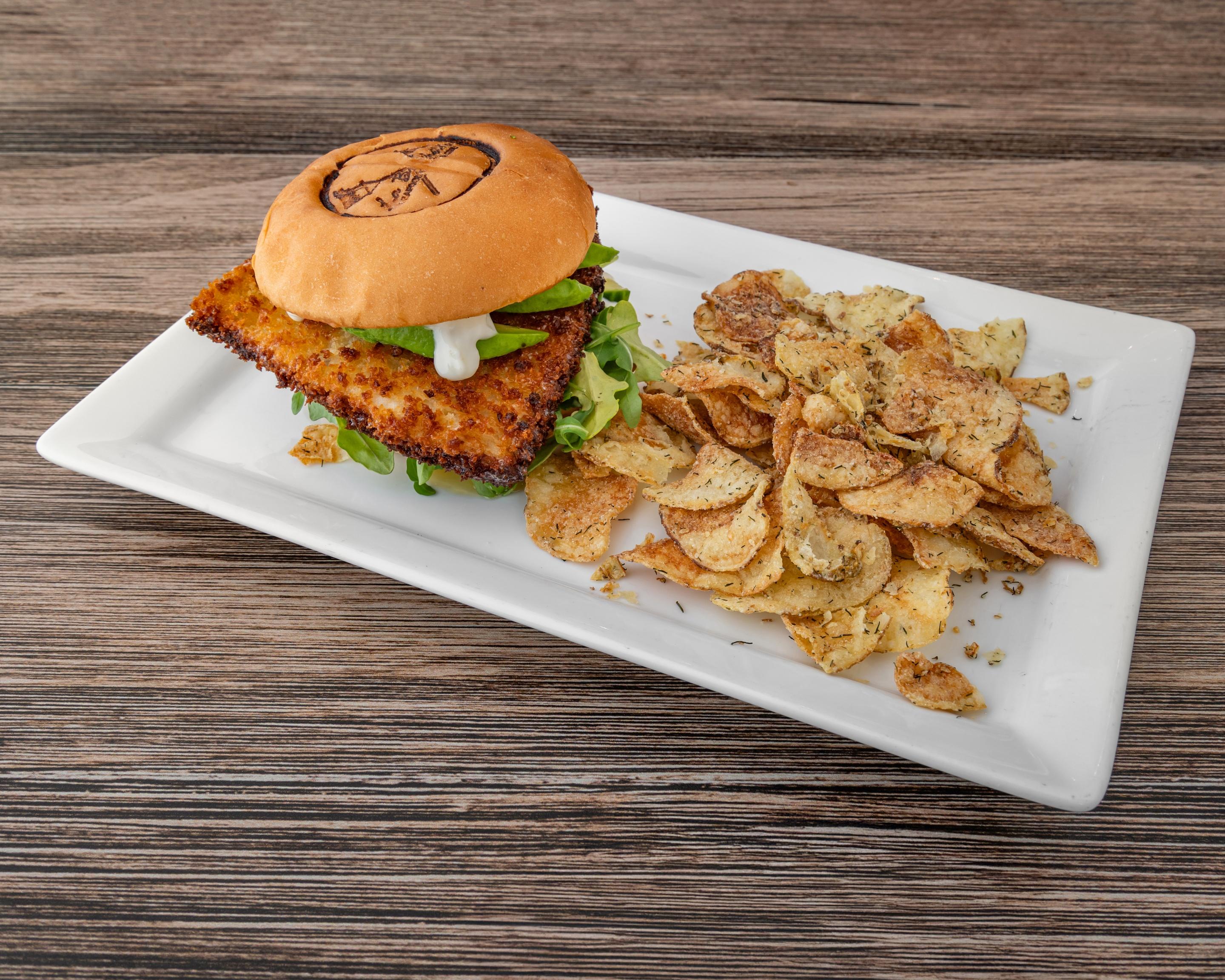 Coastal Elegance Fish Sandwich.