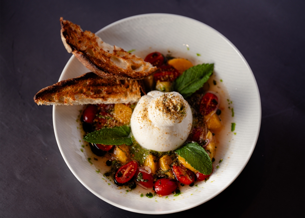 Peach and Buratta Salad.