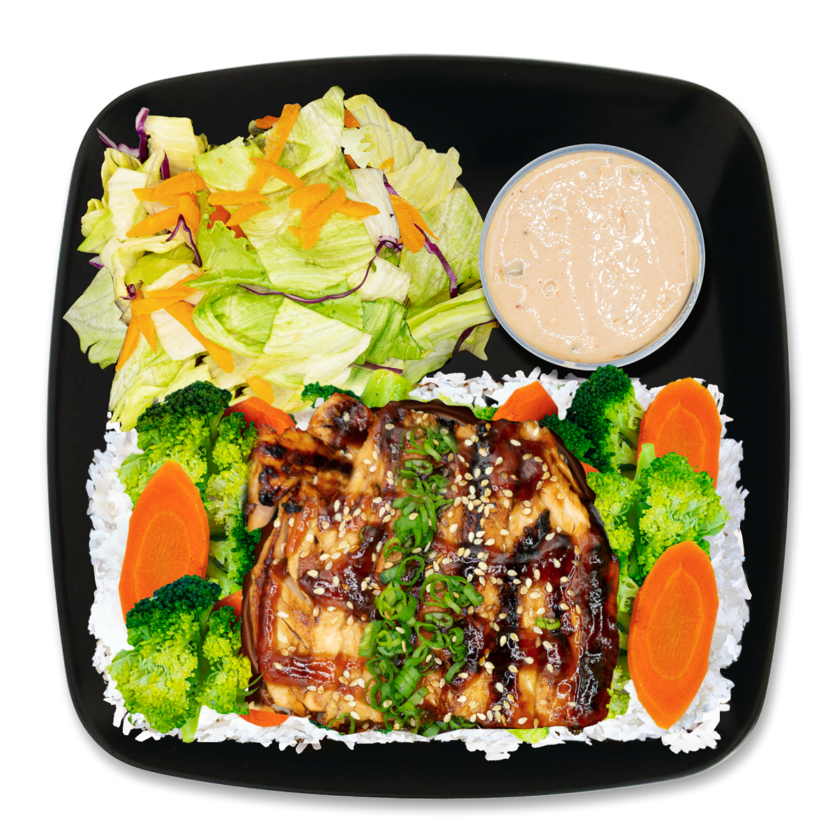 Grilled Salmon Teriyaki Plate.
