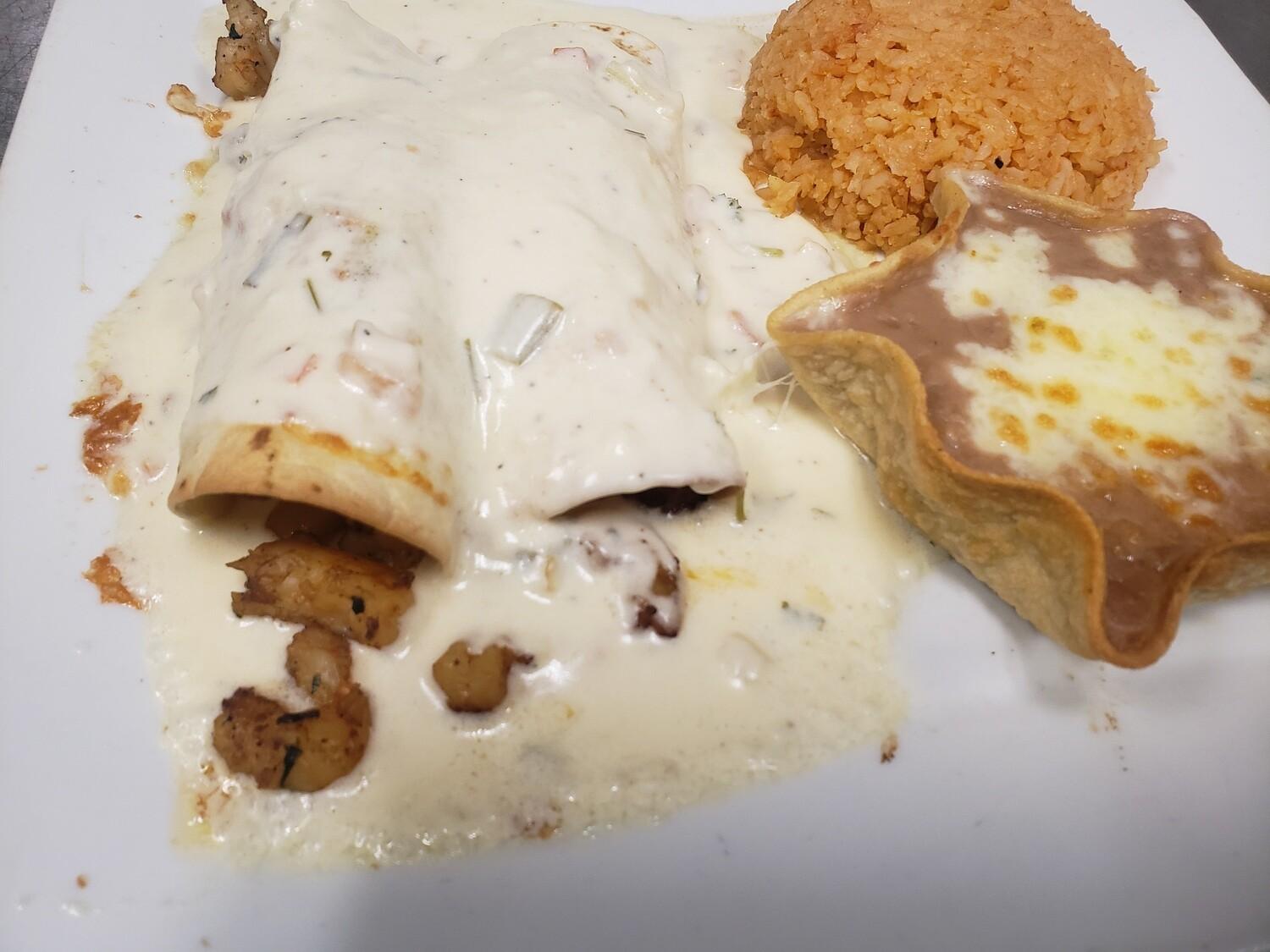 Seafood Enchiladas.