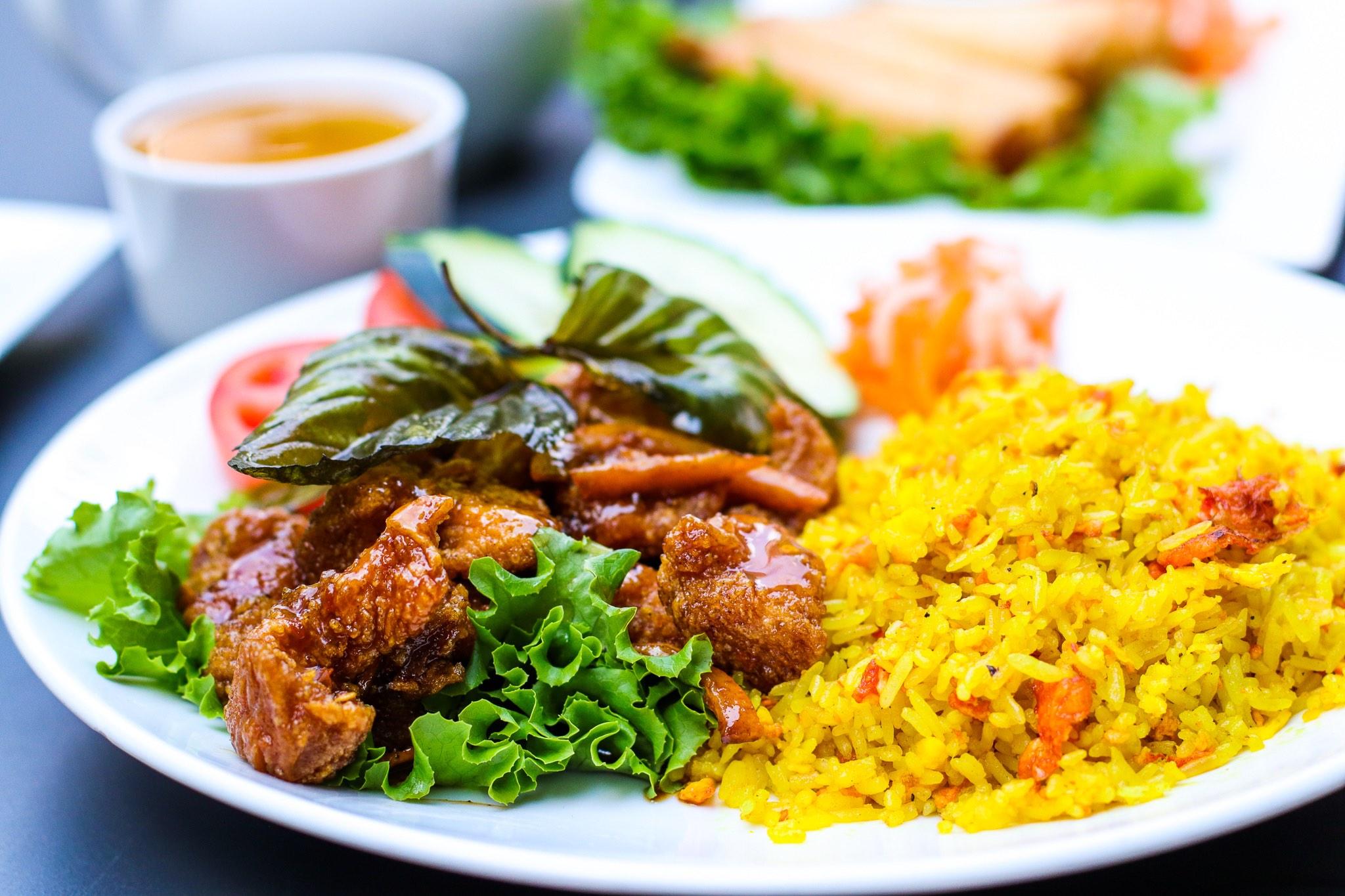 Spicy Orange Chicken Rice.