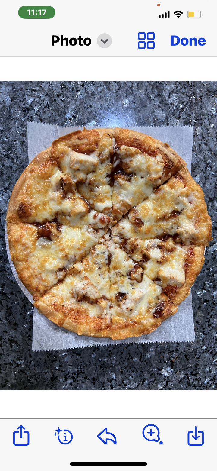 BBQ Chicken Pizza.