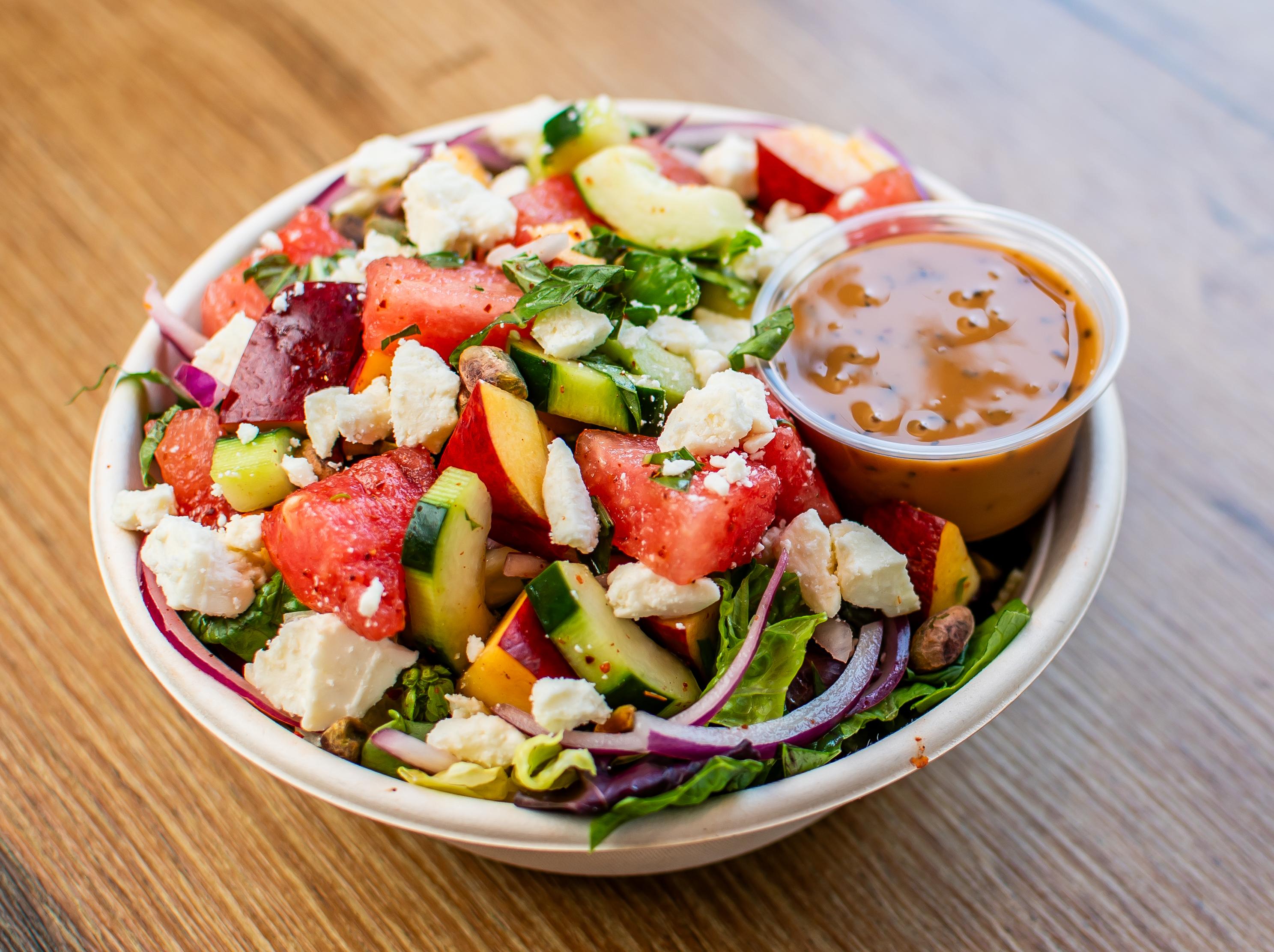 Watermelon Peach Salad.
