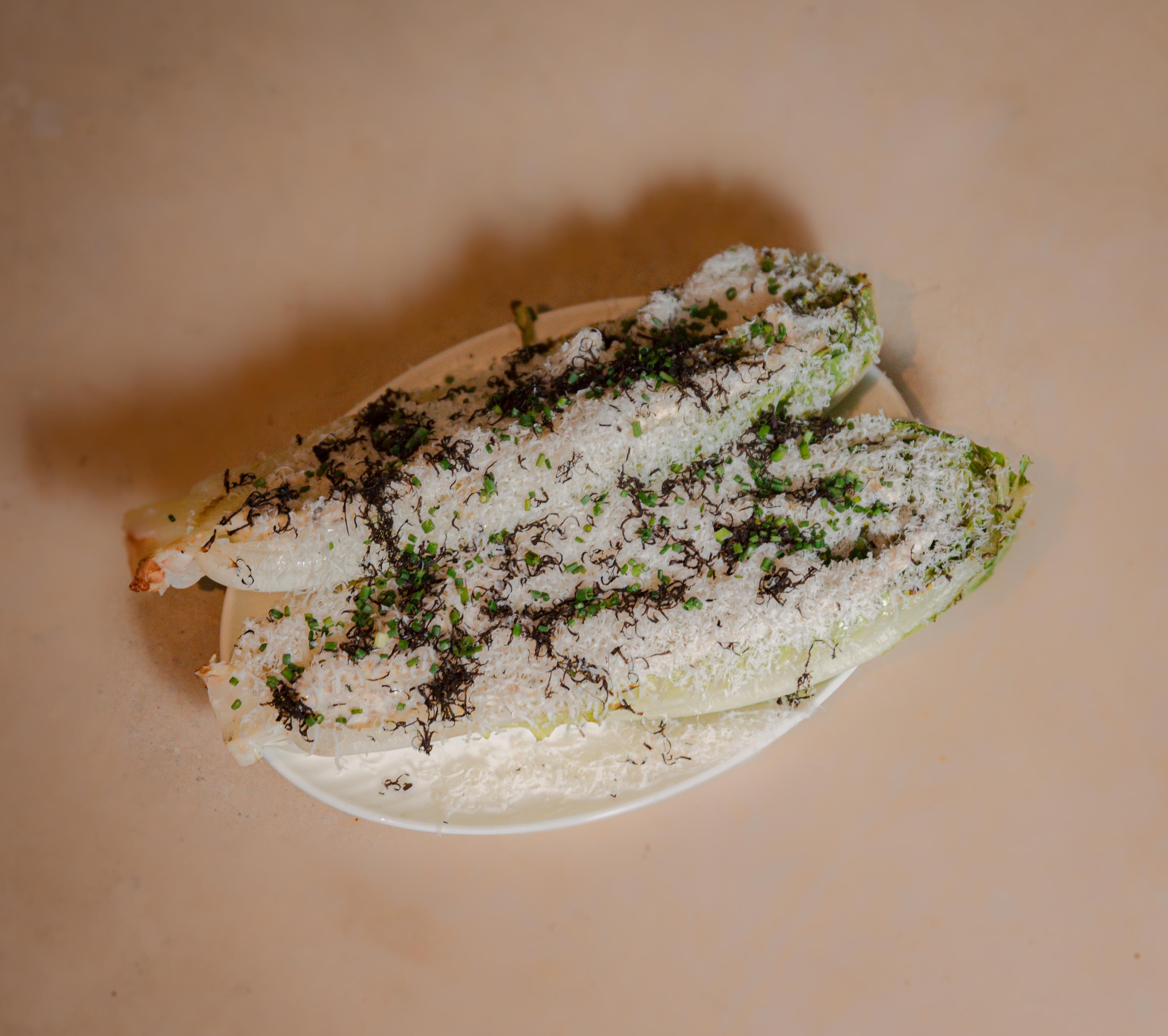 Grilled Lettuce with Truffle Dressing.