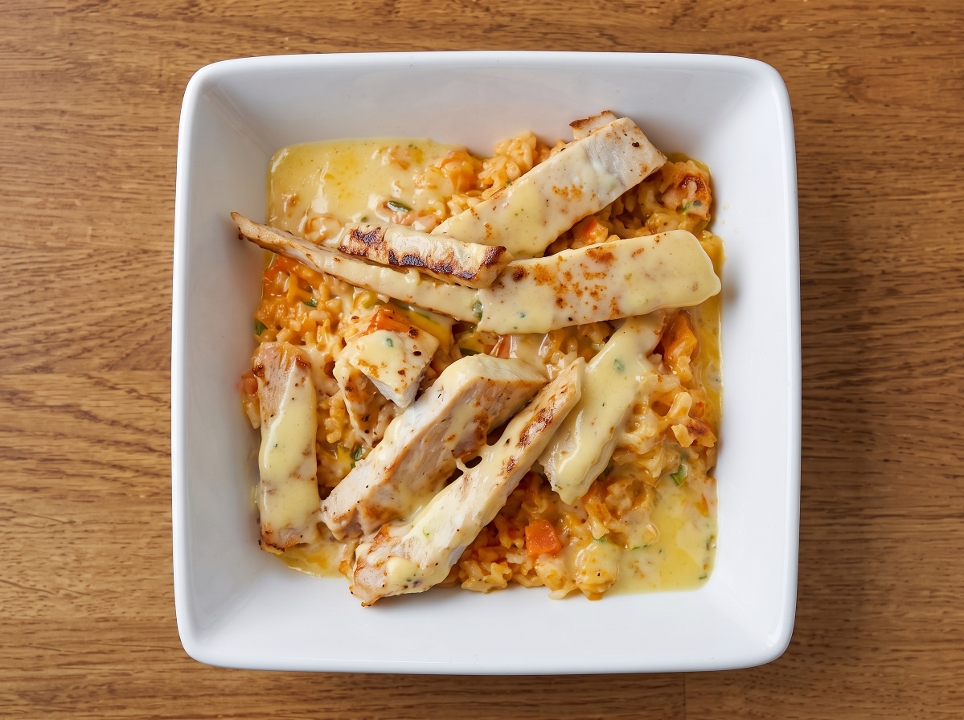 Chicken Queso Bowl.