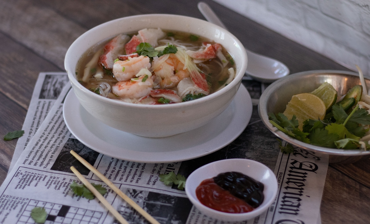 19 Shrimp or Seafood Pho.