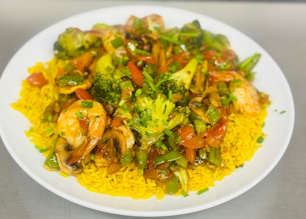 Shrimp Teriyaki Rice Bowl.