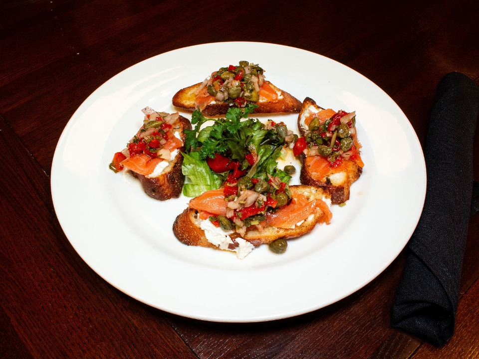 Wild Salmon Crostini.