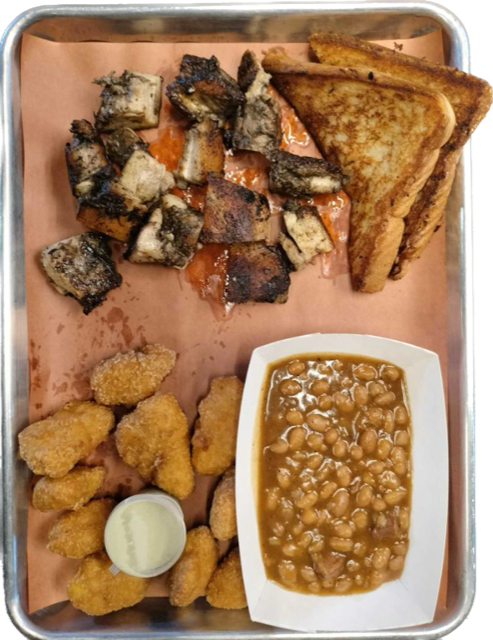 Jerk Chicken Thigh Platter.