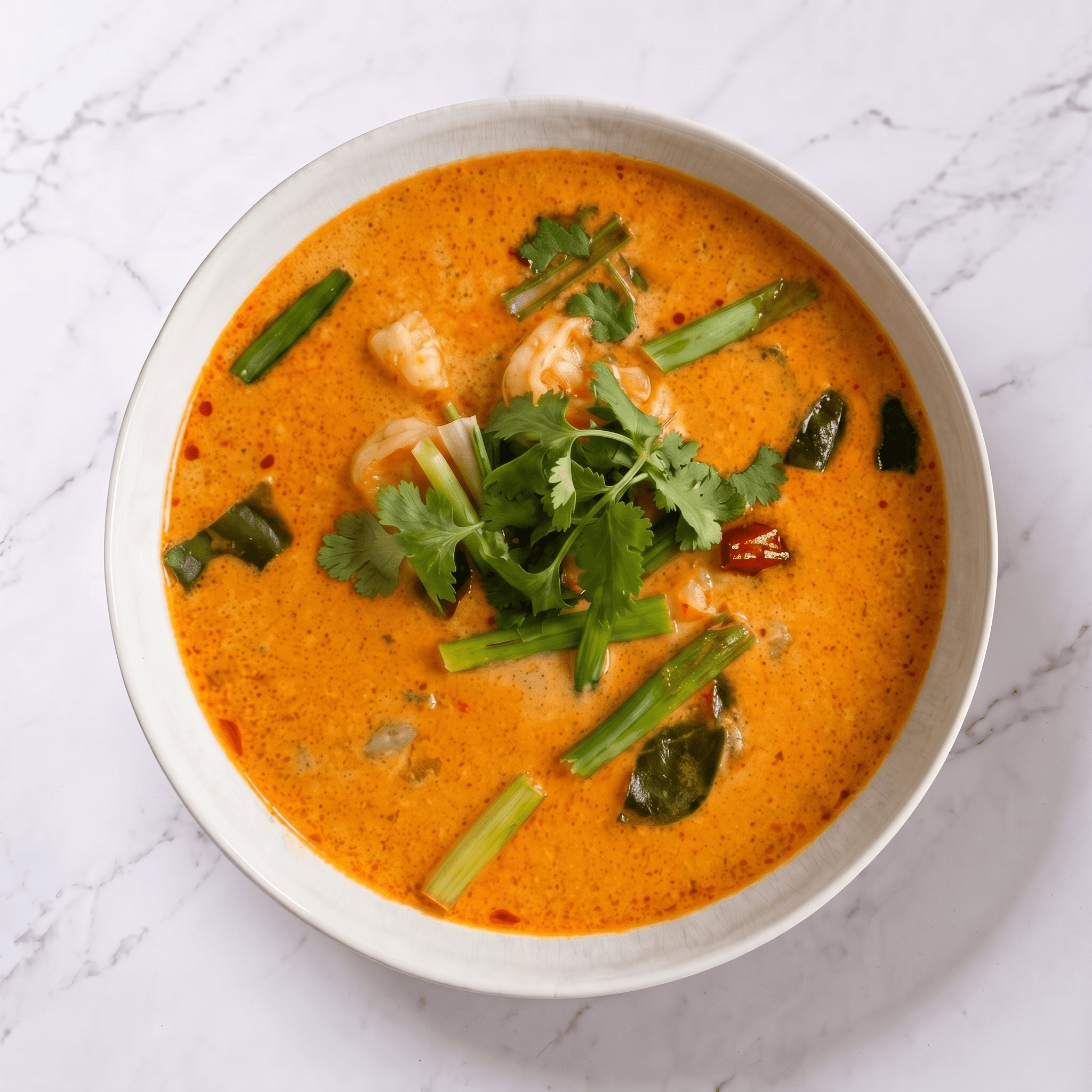Tom Kha (Hot & Sour Coconut Soup).