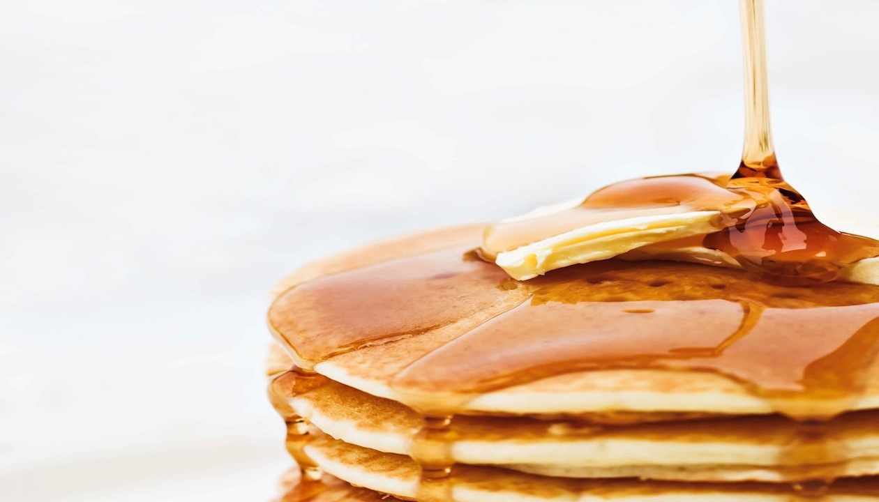 Three Golden Brown Pancakes.