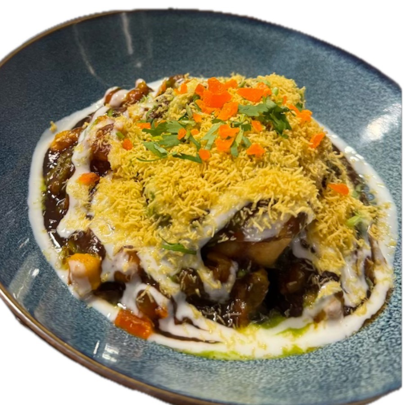 Chole Aloo Tikki Chaat.