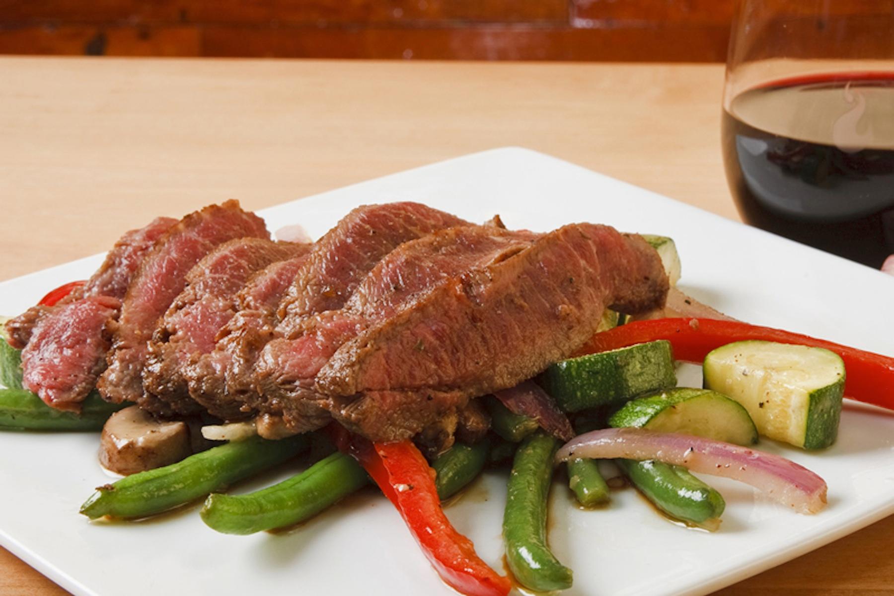 Seared Flat Iron Steak*.