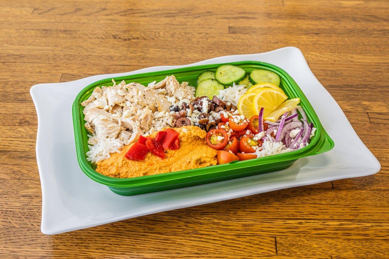 Mediterranean rice bowl.